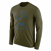 Men's Detroit Lions Nike Salute to Service Sideline Legend Performance Long Sleeve T-Shirt Olive,baseball caps,new era cap wholesale,wholesale hats